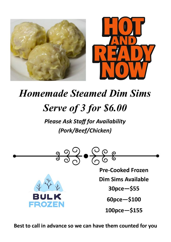 Golden Brumby Hot & Ready DimSims & Bulk order -(poster)
